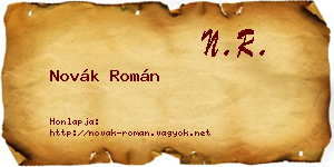 Novák Román névjegykártya